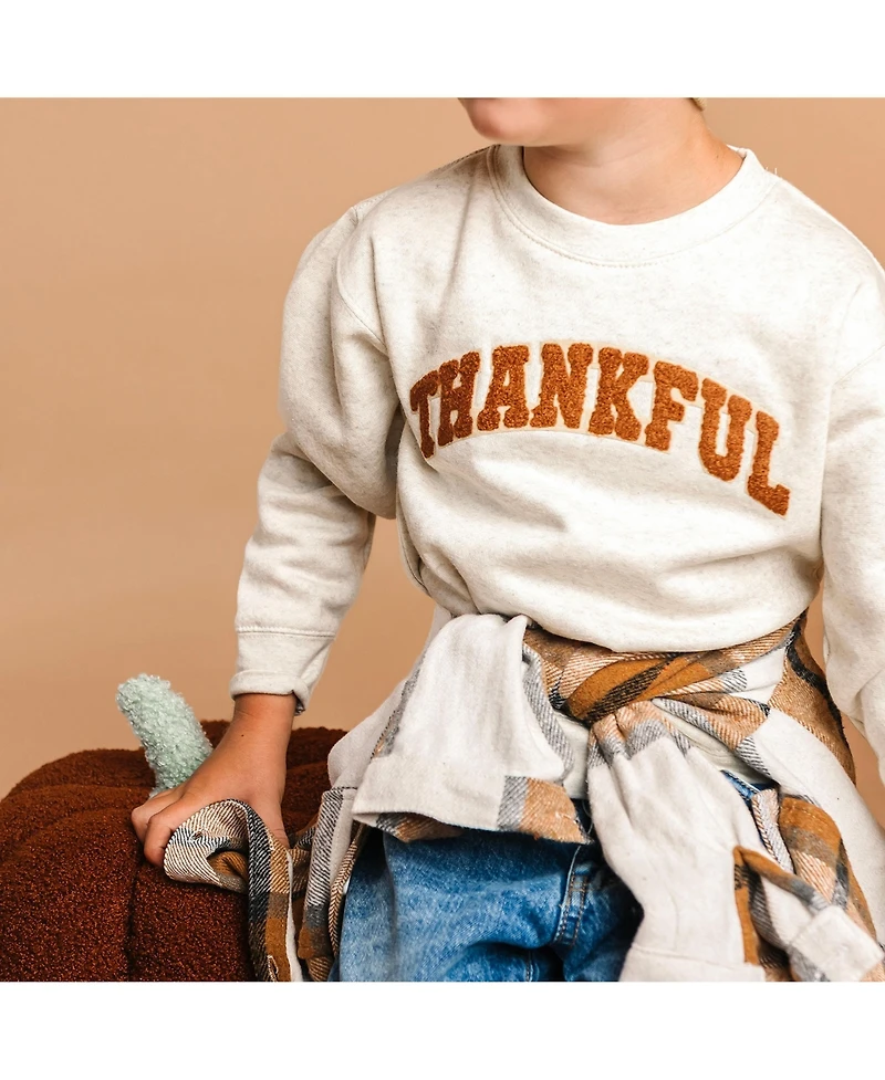 Sweet Wink Baby Boys Thankful Patch Varsity Thanksgiving Sweatshirt