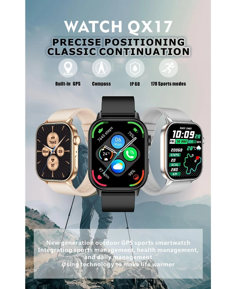 Ruxing Smart Smart watch Bluetooth Call Gps Multi System Positioning Sports Waterproof Health Monitor -Silver