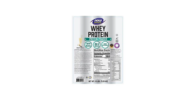 Now Foods Whey Protein Vanilla, 10 lbs