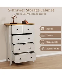 Volenca Dresser for Bedroom with 3 Folding Fabric Drawers and Anti-tipping Kit