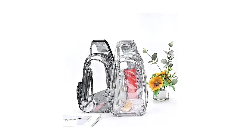 Clear Sling Bag, Stadium Approved Pvc Crossbody Backpack, Clear Casual Chest Daypack for Hiking, Stadium or Concerts