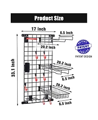 Mythinglogic Sports Equipment Wall Storage Panel, Wall Mount Garage Storage Organizer for Sports Gear and Bike