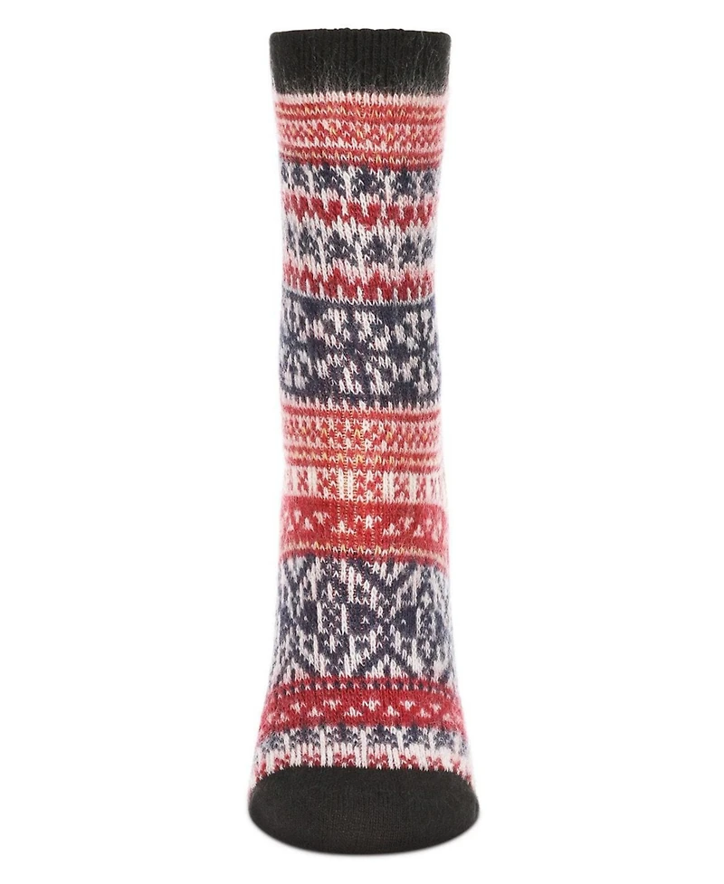 MeMoi Women's Holiday Wonder Fairisle Soft-fit Crew Socks