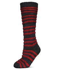 MeMoi Women's Tri Line Sherpa-Lined Lounge Sock