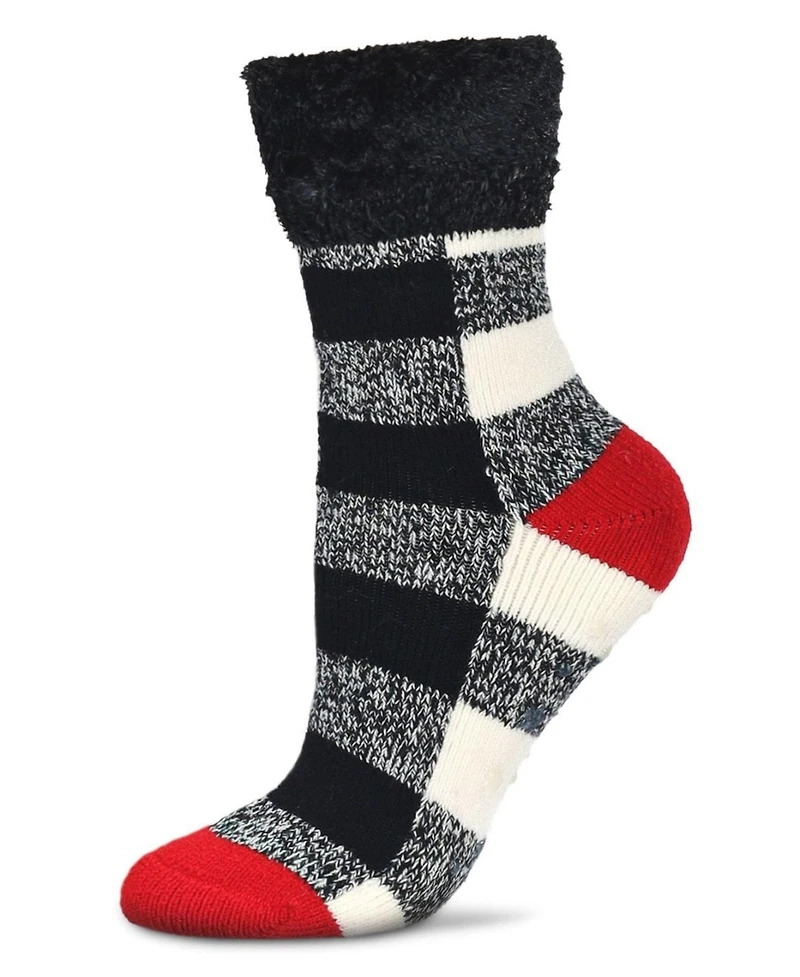 MeMoiWomen's Buffalo Check Plush Cabin Socks