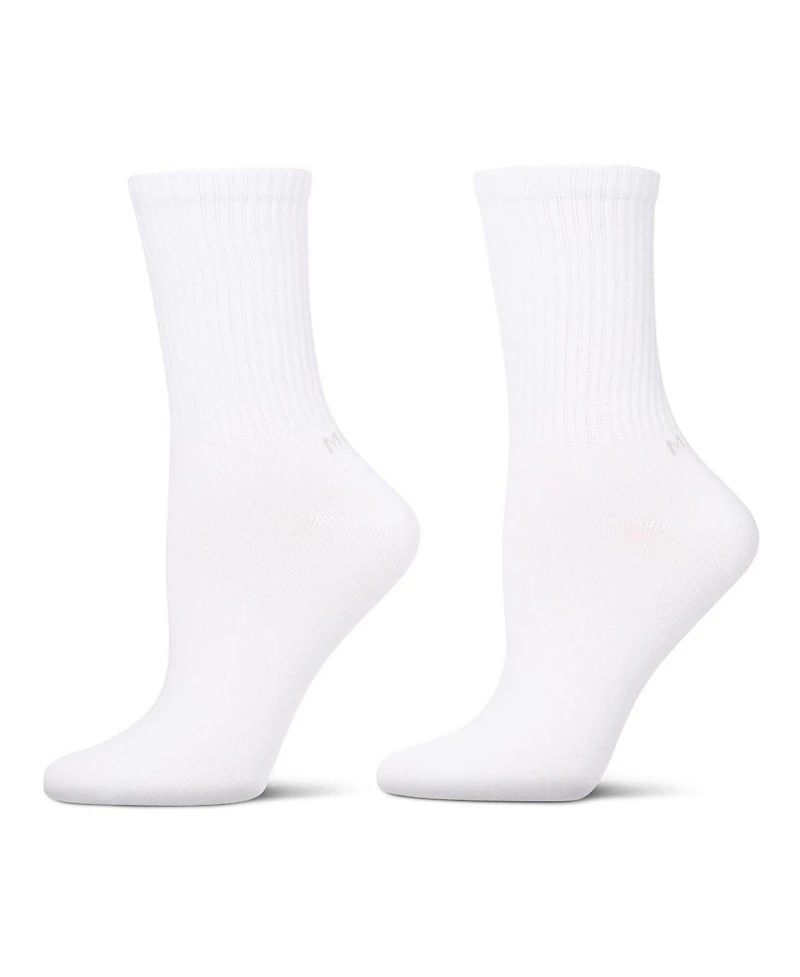 MeMoi Women's 2 Pair Pack Thin Ribbed Crew Socks