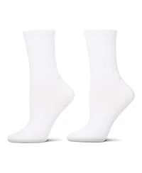 MeMoi Women's 2 Pair Pack Thin Ribbed Crew Socks