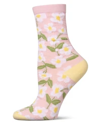 MeMoi Women's Daisy Pointelle Crew Socks
