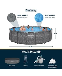 Bestway Apx 365 18'x52" Round Above Ground Swimming Pool Set with Pump & Ladder