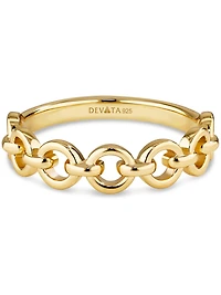 Devata Cable Link Ring Gold Plated Sterling Silver, 8