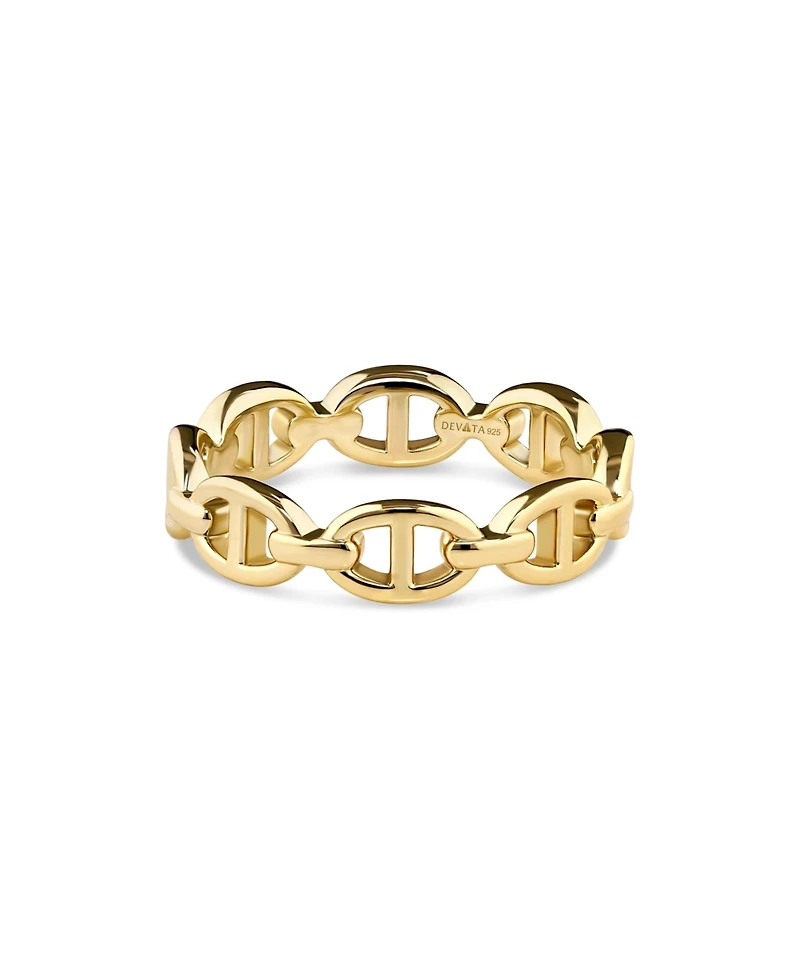 Devata Mariner Link Ring in Gold Plated Sterling Silver
