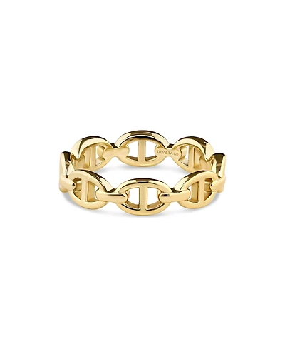 Devata Mariner Link Ring Gold Plated Sterling Silver, 8