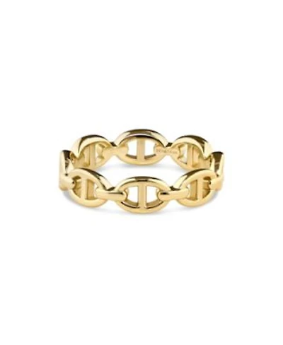 Devata Mariner Link Ring In Gold Plated Sterling Silver Size 8