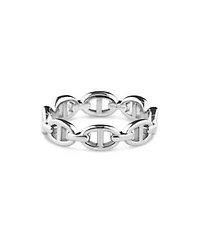 Devata Mariner Link Ring In Rhodium Plated Sterling Silver Size