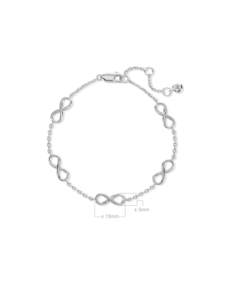 Devata Infinity Chain Bracelet in Rhodium Plated Sterling Silver