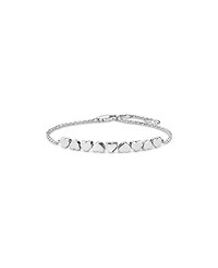 Devata Sweet Heart Chain Bracelet in Rhodium Plated Sterling Silver, Adj 6.5/7.0/7.5 inch
