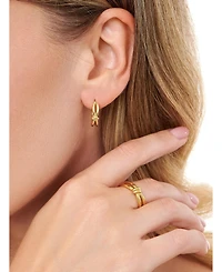 Devata Love Knot Hoop Earrings in Gold Plated Sterling Silver