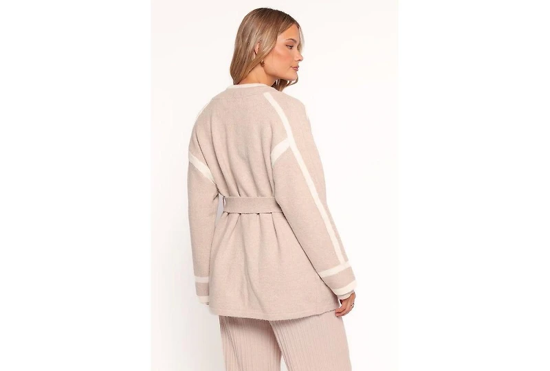 Petal and Pup Women's Maloney Tie Front Coatigan - Beige S/M