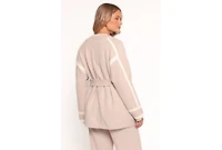 Petal and Pup Women's Maloney Tie Front Coatigan - Beige S/M