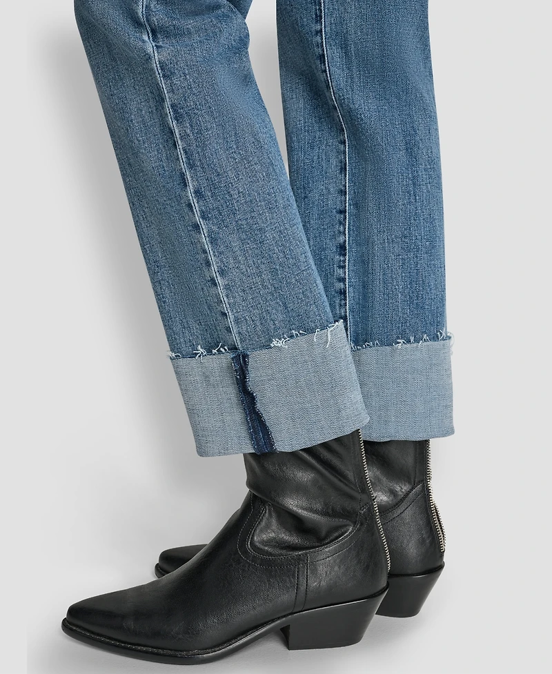 Dkny Jeans Women's High-Rise Classic Cuffed Straight-Leg