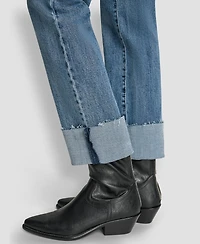 Dkny Jeans Women's High-Rise Classic Cuffed Straight-Leg