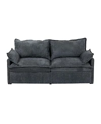 Maison Boucle 73.6" Corduroy Pull-Out Sleeper Sofa Bed with Usb & C-Type Ports, Side Storage, 3-in-1 Convertible Couch for Small Spaces