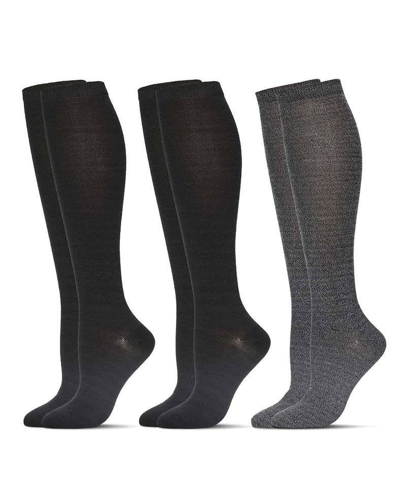 MeMoi Women's 3 Pairs Buttersoft Knee-High Socks