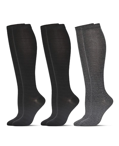 MeMoi Women's 3 Pairs Buttersoft Knee-High Socks
