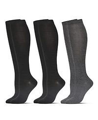 MeMoi Women's 3 Pairs Buttersoft Knee-High Socks