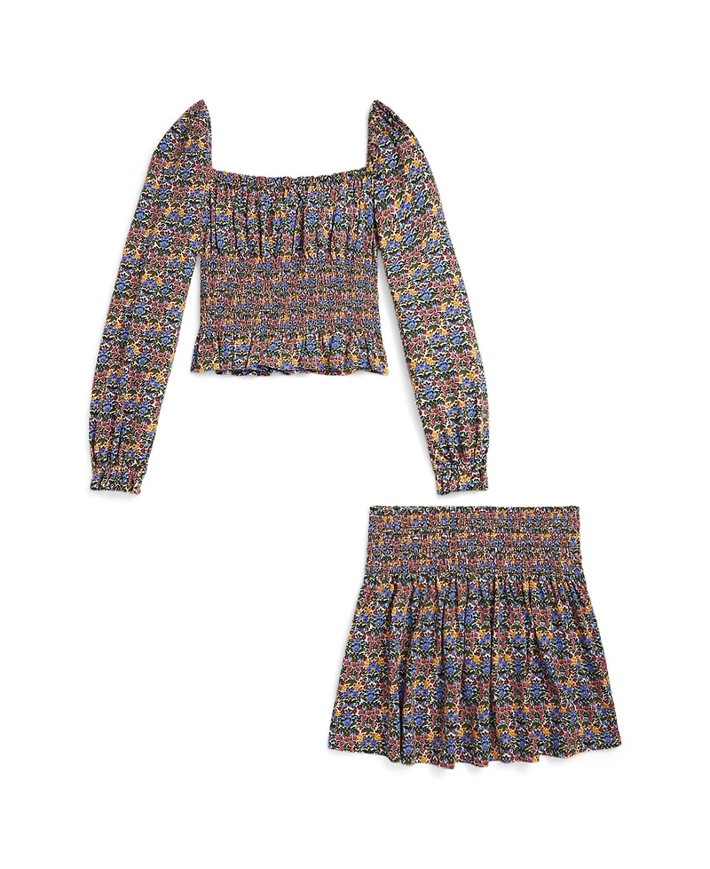 Polo Ralph Lauren Girls 7-16 2-Pc. Floral Smocked Top and Skirt Set