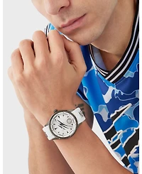 Plein Sport Mens Lineman 3 Hand Quartz White Silicone Strap 45mm