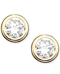 Children's 14k Gold Cubic Zirconia Bezel Earring