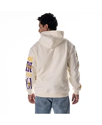 The Wild Collective Men's and Women's Cream Minnesota Vikings Stacked Graphic Sleeve Fleece Hoodie