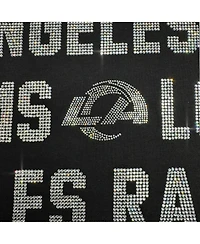 Gameday Couture Women's Black Los Angeles Rams Relaxed Drop Shoulder Hype Era Rhinestone Text Sweatshirt
