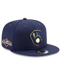 New Era Men's Navy Milwaukee Brewers 2025 Mlb Postseason Side Patch 9FIFTY Snapback Hat