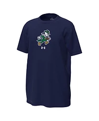 Under Armour Big Boys and Girls Navy Notre Dame Fighting Irish Leprechaun Tech Stretch T-Shirt