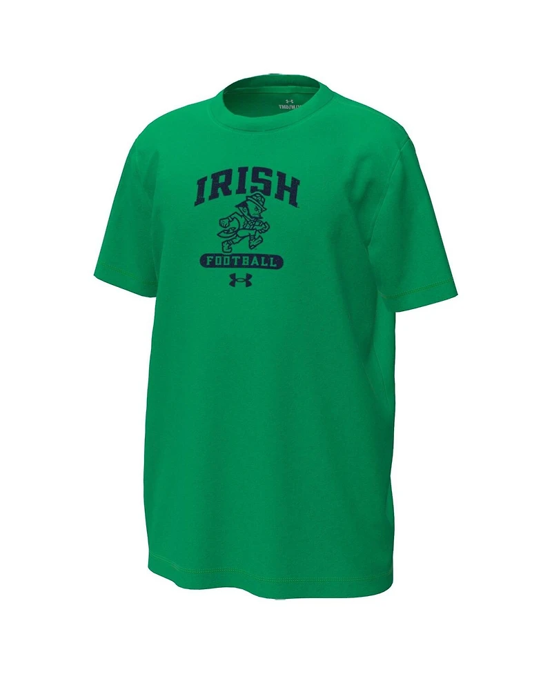 Under Armour Big Boys and Girls Kelly Green Notre Dame Fighting Irish Leprechaun Tech Stretch T-Shirt