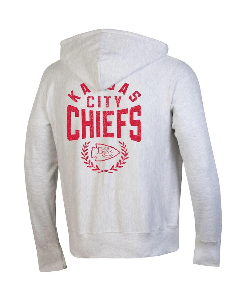 Champion Men's Heather Gray Kansas City Chiefs Reverse Weave Full-Zip Hoodie