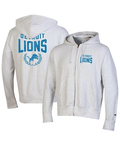 Champion Men's Heather Gray Detroit Lions Reverse Weave Full-Zip Hoodie