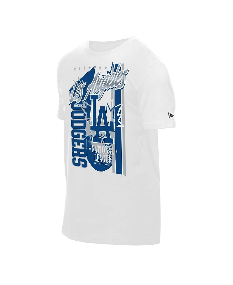 New Era Men's White Los Angeles Dodgers Big Graphic Domestic T-Shirt