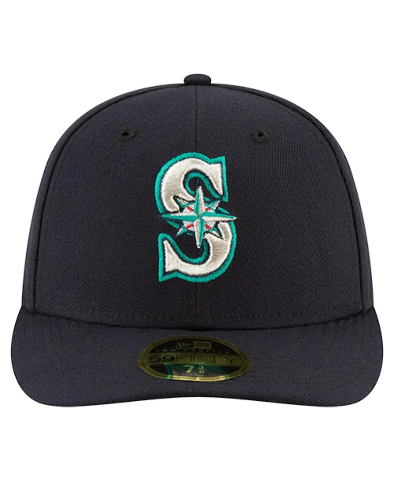 New Era Men's Navy Seattle Mariners Number Retirement Low Profile 59FIFTY Fitted Hat