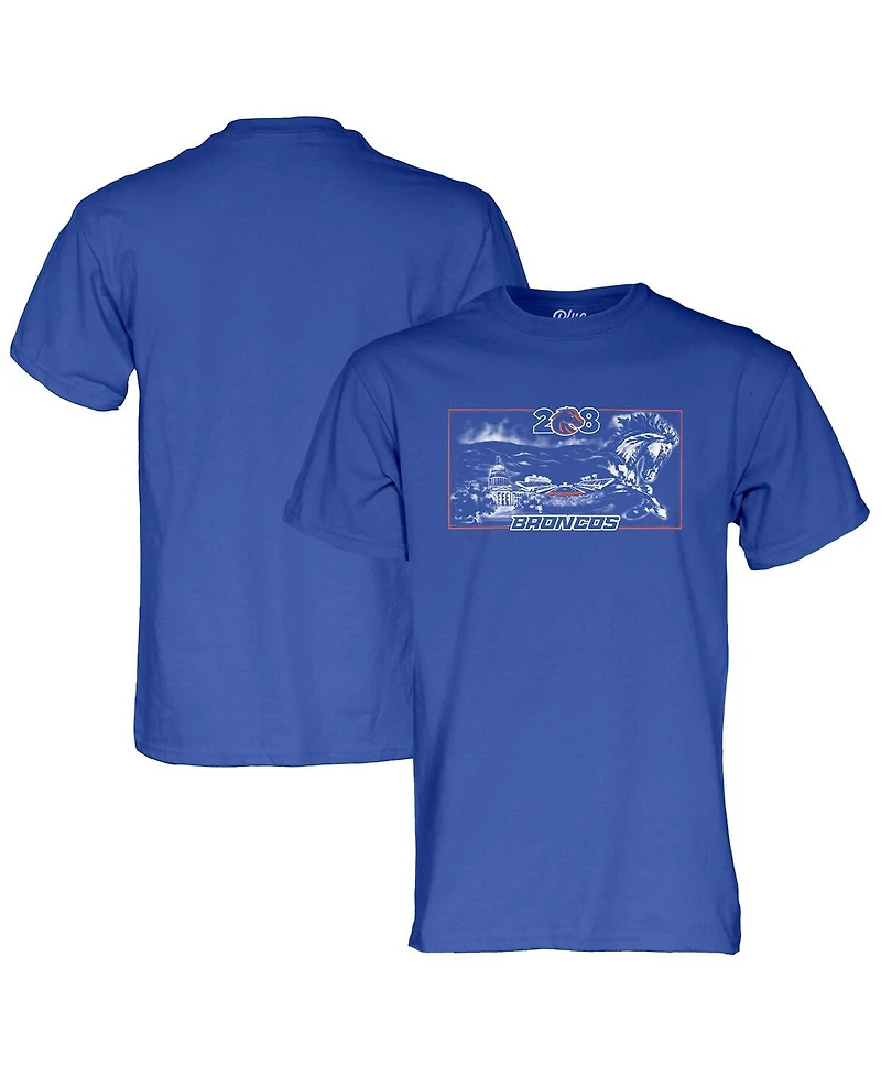 Blue 84 Men's and Women's Royal Boise State Broncos Blue Print T-Shirt