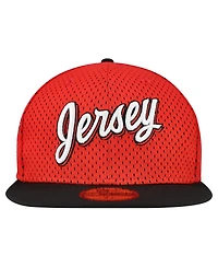 New Era Men's Red/Black Jersey Devils Mesh Crown Two-Tone 59FIFTY Fitted Hat