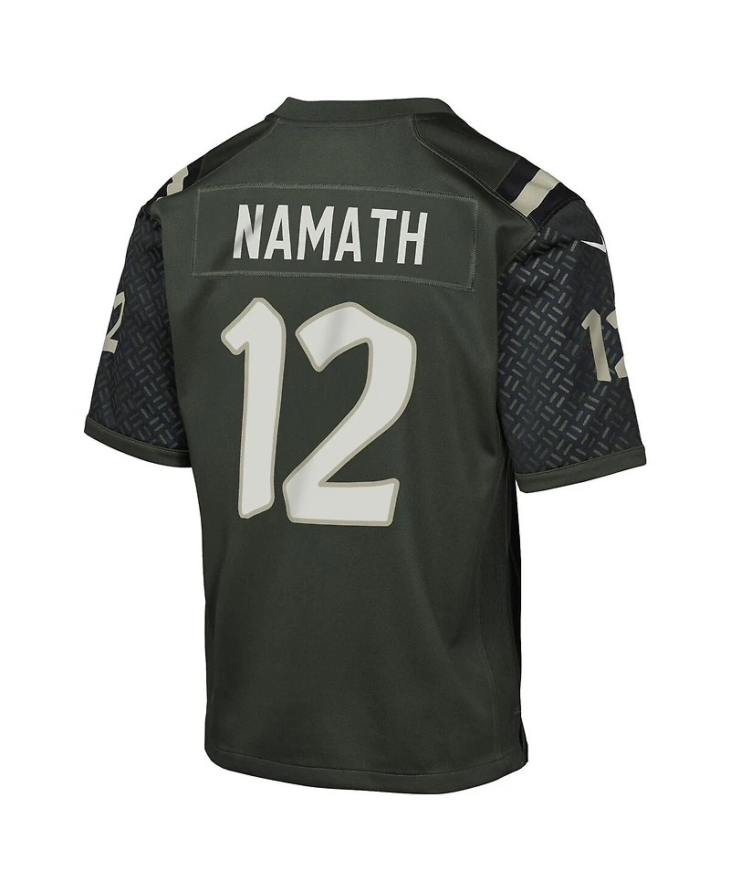 Nike Big Boys and Girls Joe Namath Gotham Green New York Jets 2025 Rivalries Collection Retired Player Game Jersey