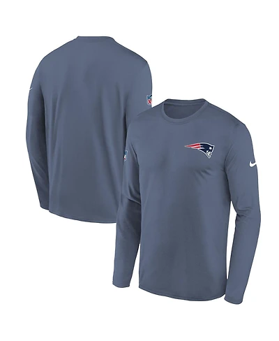 Nike Big Boys and Girls Storm Blue New England Patriots 2025 Rivalries Collection Sideline Legend Dri-fit Long Sleeve T-Shirt