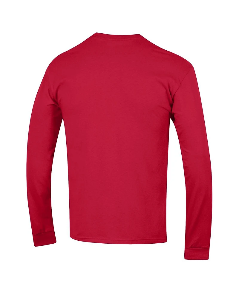 Champion Men's Red Utah Utes Arch Over Logo 2-Hit Long Sleeve T-Shirt