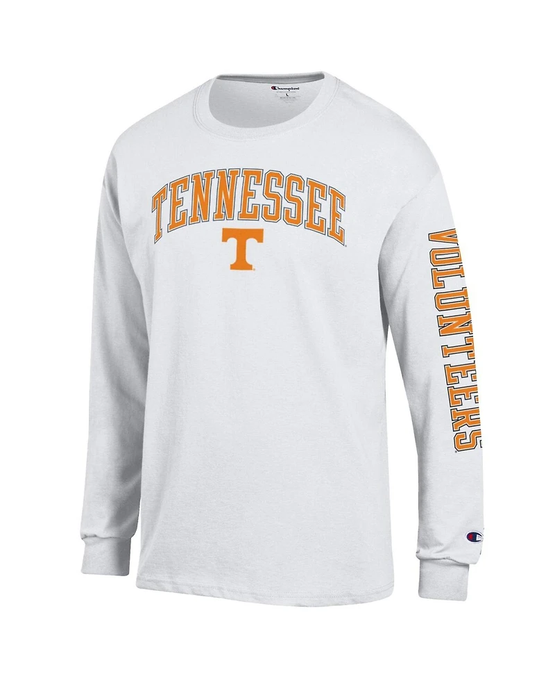Champion Men's White Tennessee Volunteers Arch Over Logo 2-Hit Long Sleeve T-Shirt