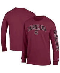 Champion Men's Garnet South Carolina Gamecocks Arch Over Logo 2-Hit Long Sleeve T-Shirt