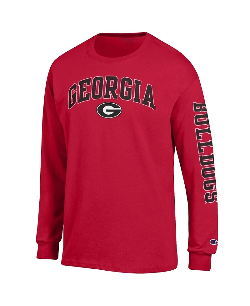 Champion Men's Red Georgia Bulldogs Arch Over Logo 2-Hit Long Sleeve T-Shirt