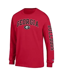Champion Men's Red Georgia Bulldogs Arch Over Logo 2-Hit Long Sleeve T-Shirt